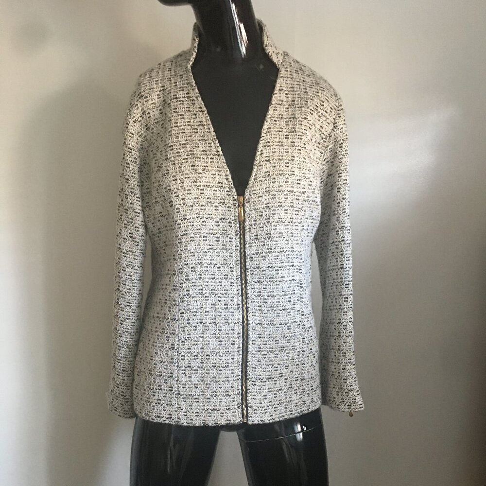 Towowge multicolor tweed full zip blazer